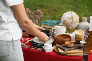 Garage sale to raise money for moving on a budget.